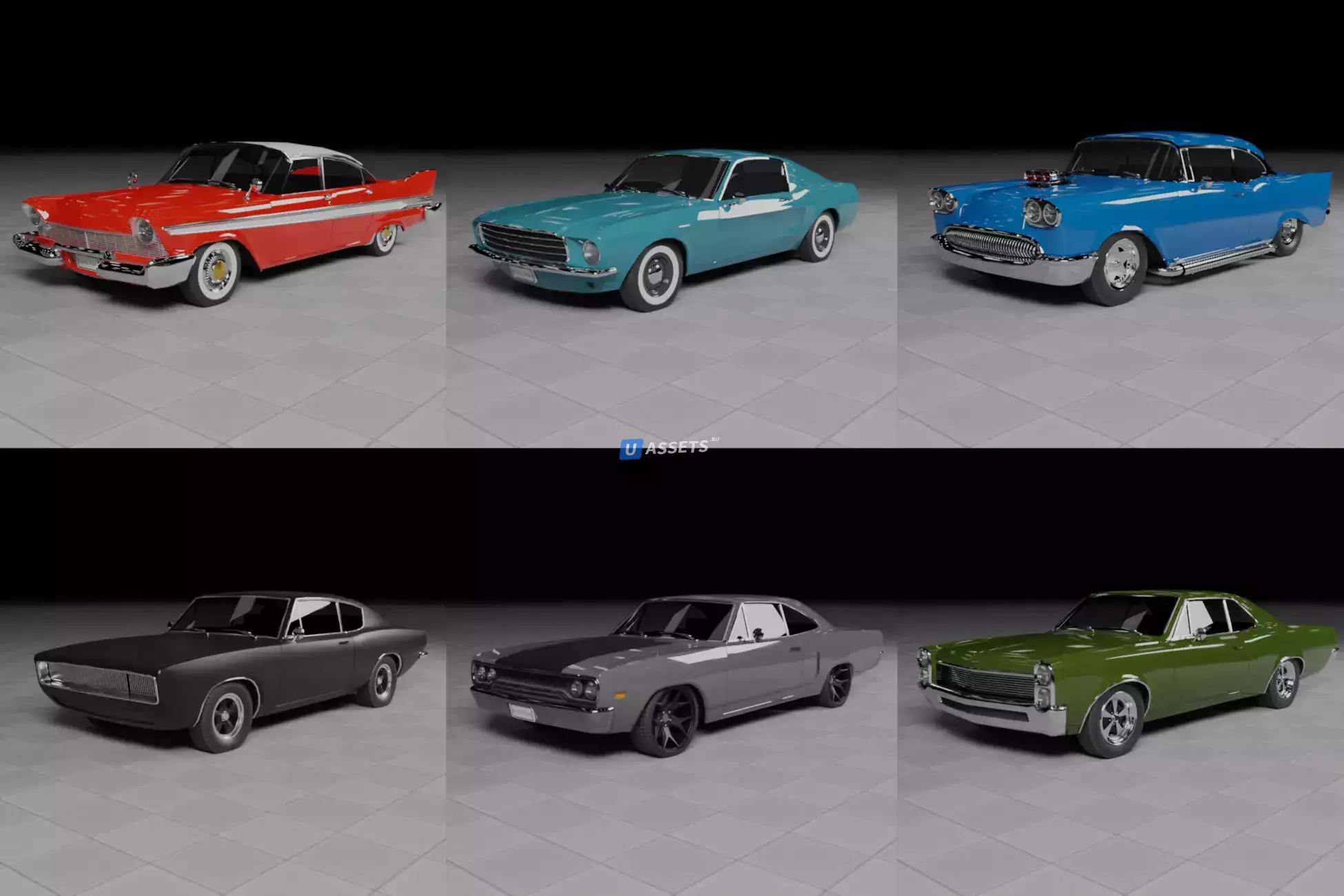 50s, 60s and 70s Car Pack (6 Cars)