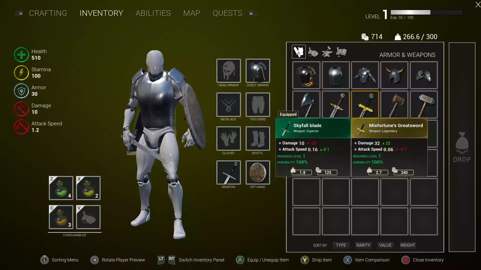 RPG Inventory and Interaction System