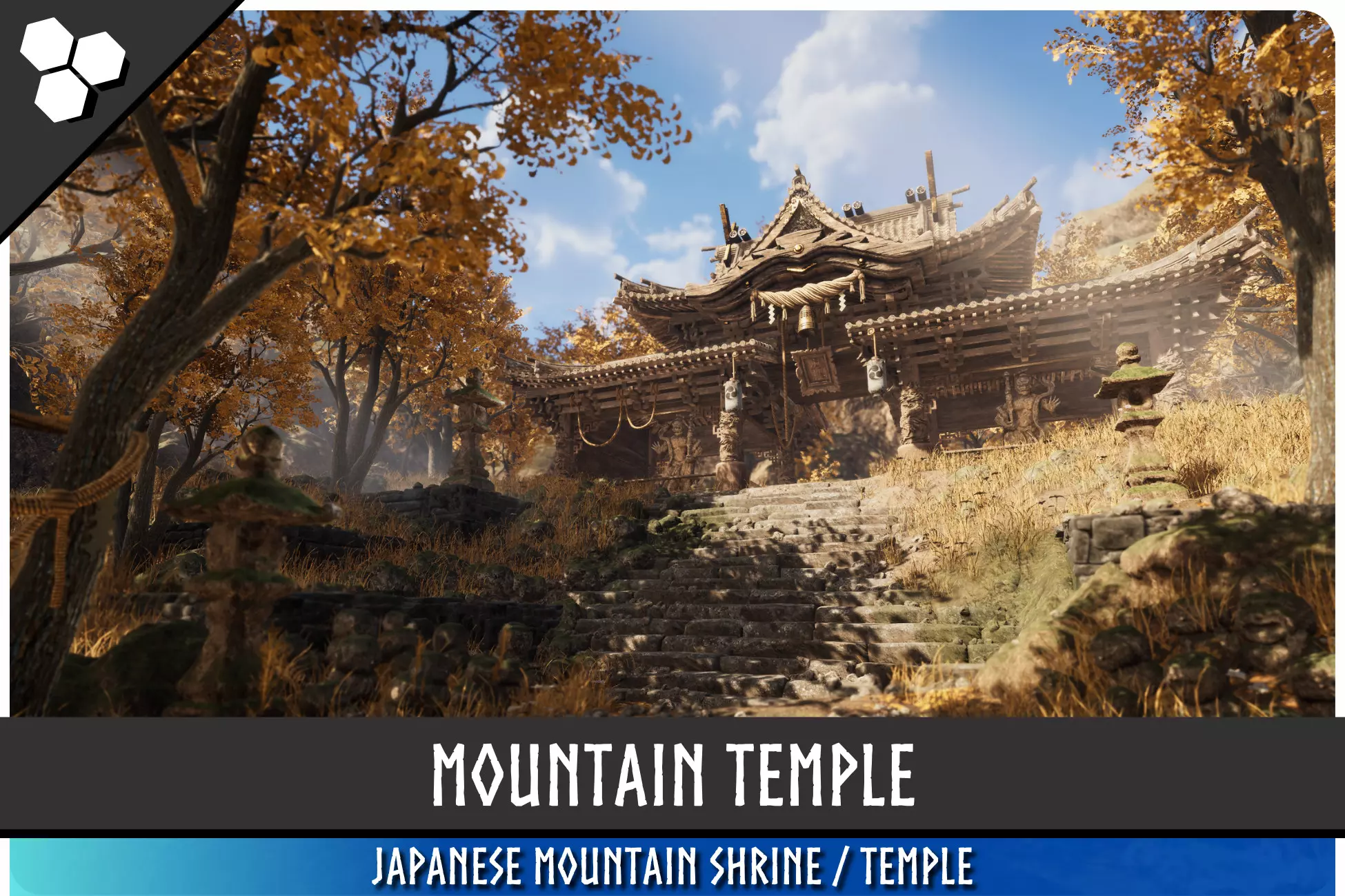Mountain Temple (Japanese Temple, Ancient Temple, Temple Shrine, Feudal Japan)