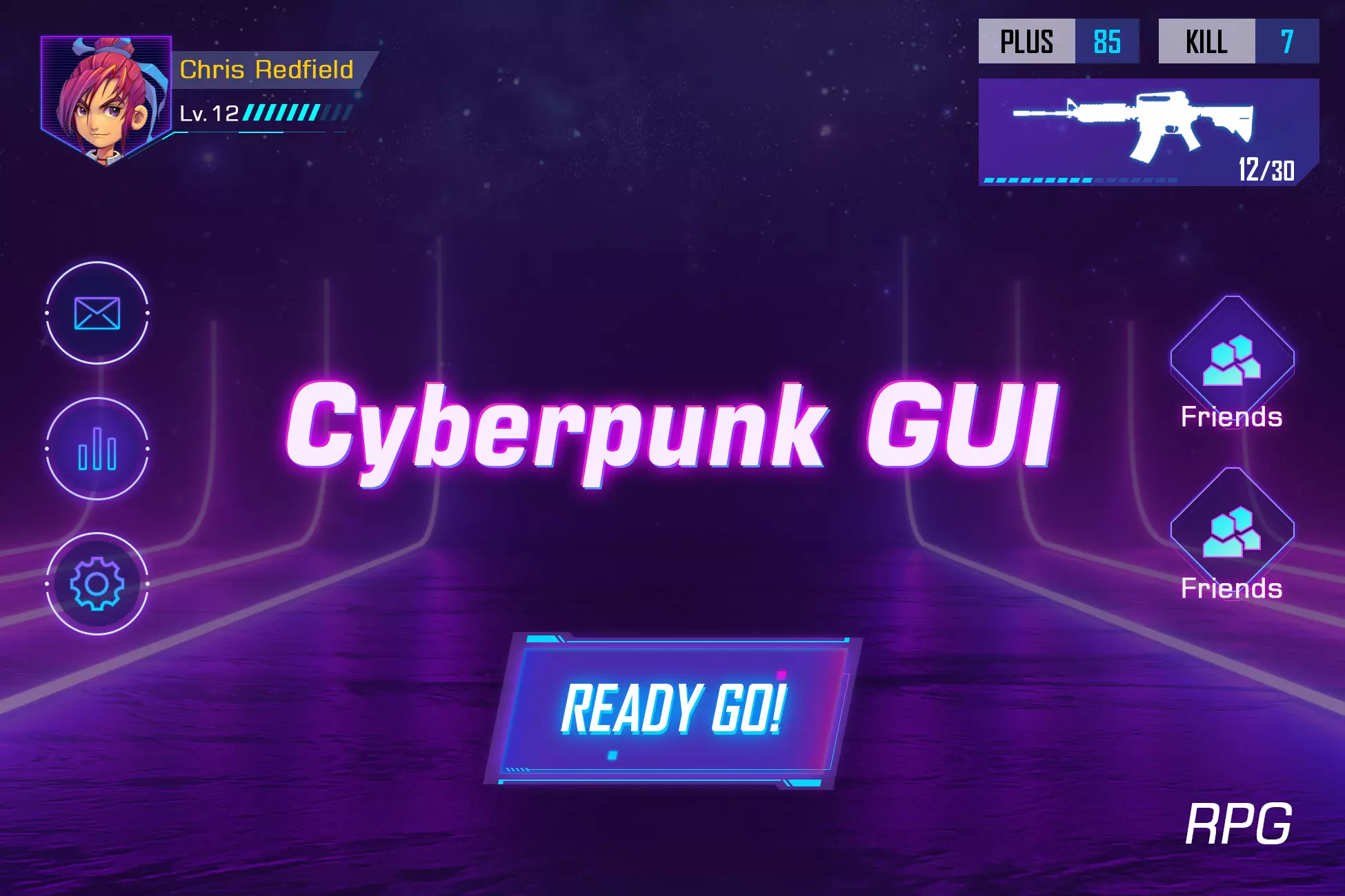 Cyberpunk RPG GUI Pack