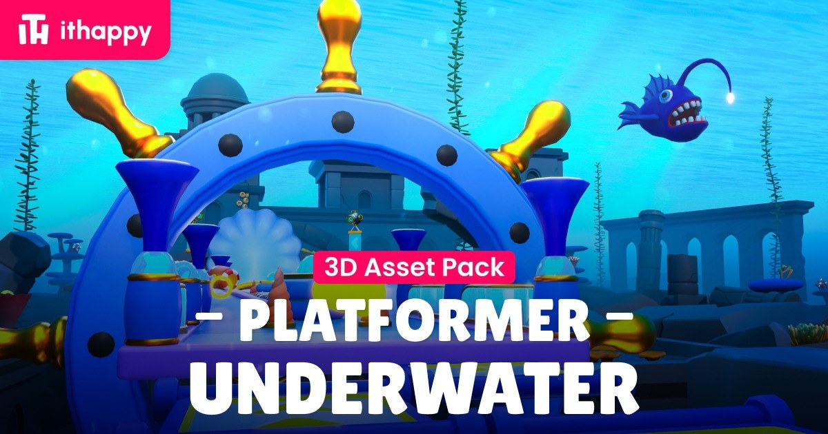 Platformer 12 Underwater - Low Poly 3D Models Pack