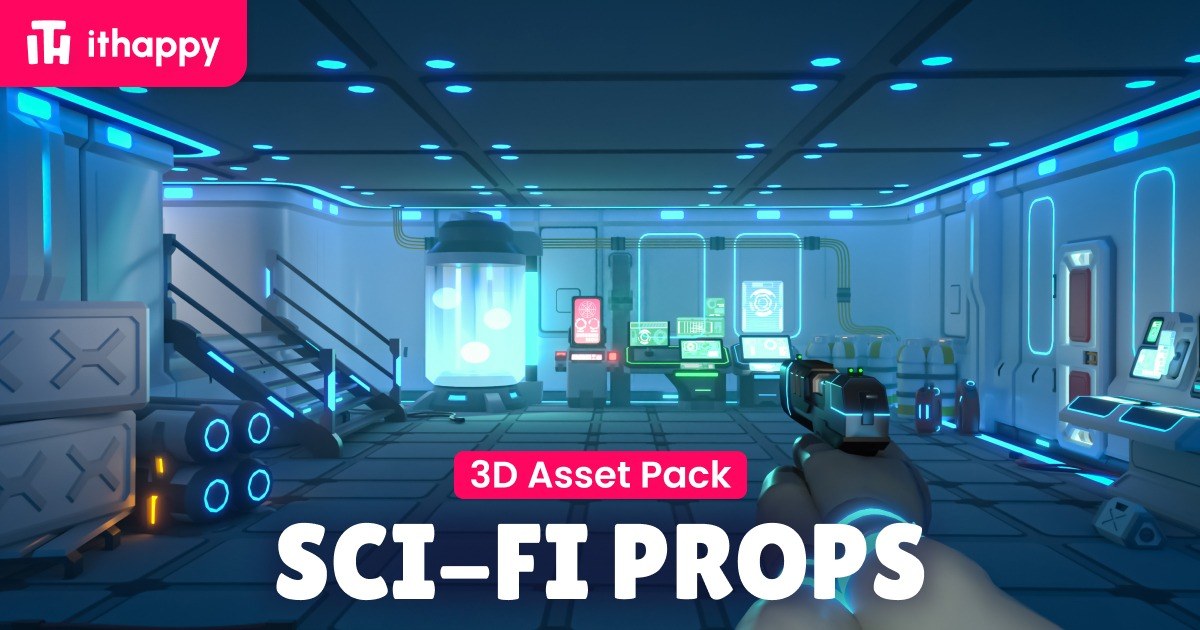 Sci-Fi Props - Low Poly 3D Models Pack