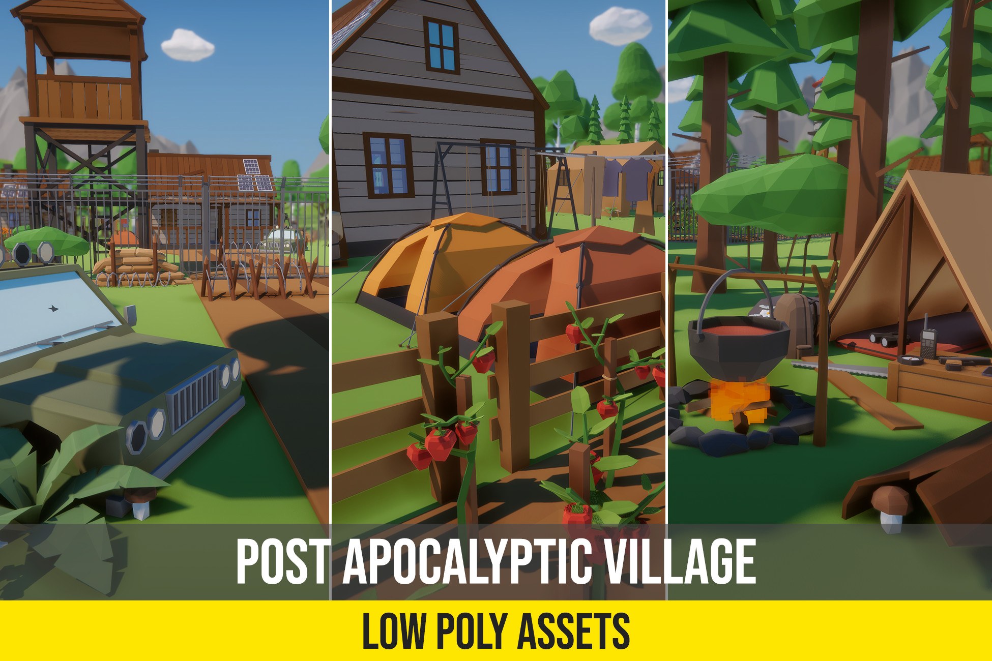 Low Poly Post Apocalyptic Village