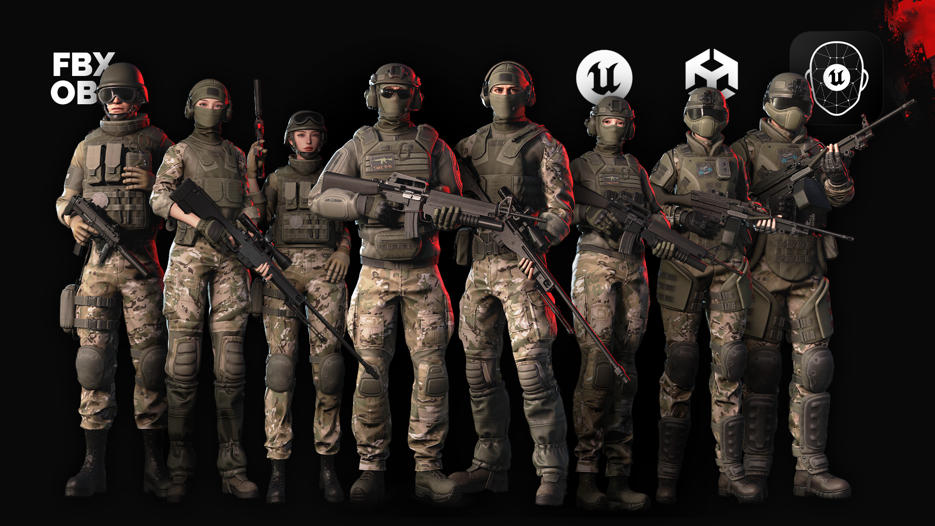 Rapid Fire Military Collection - Modular Army Characters