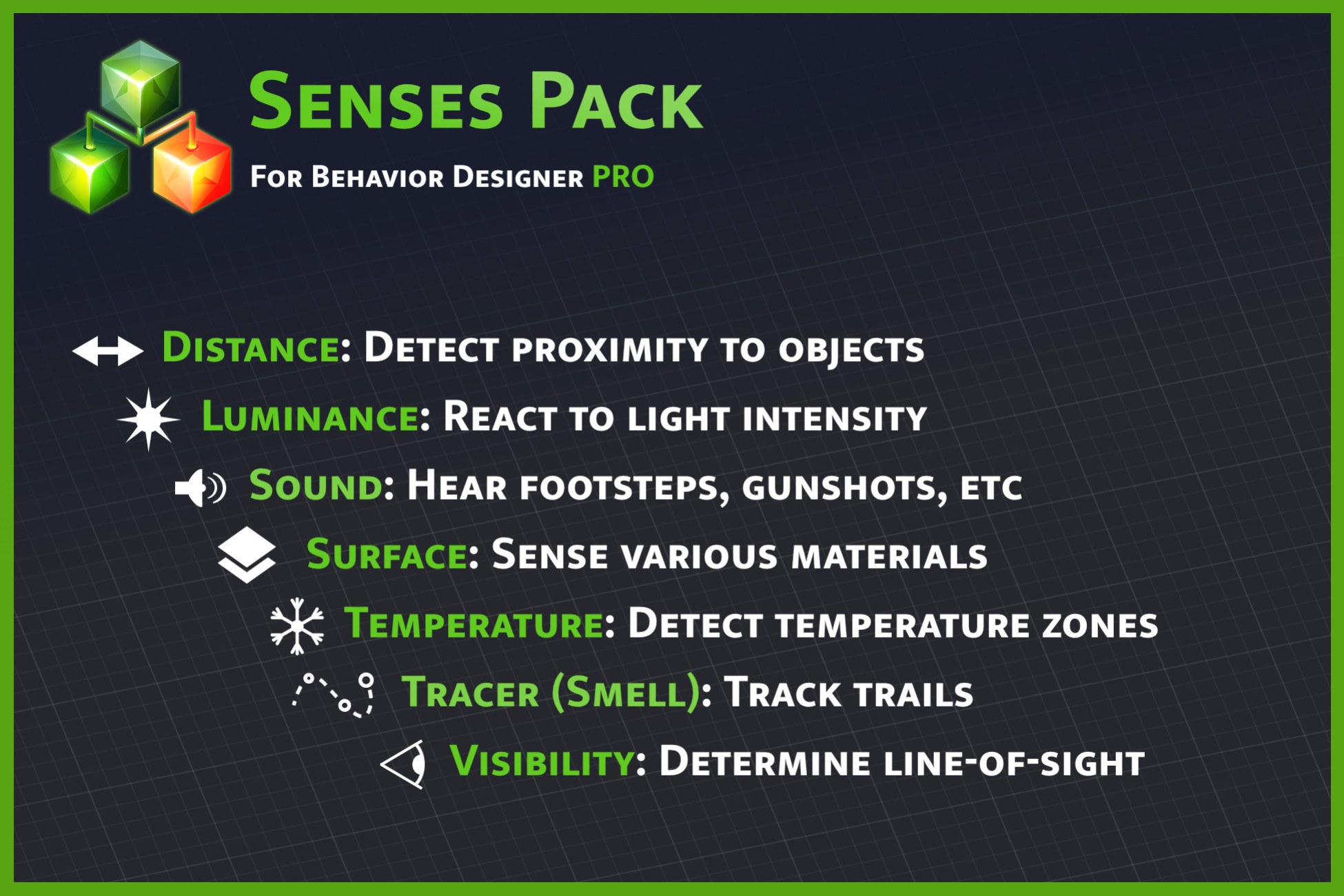 Senses Pack for Behavior Designer Pro
