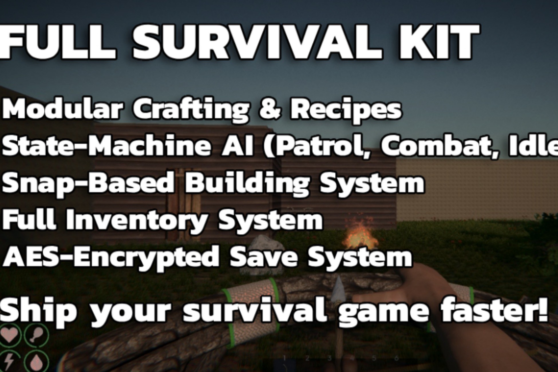 FSK: Full Survival Kit, Complete FPS Survival Template (Craft, Build, Hunt)