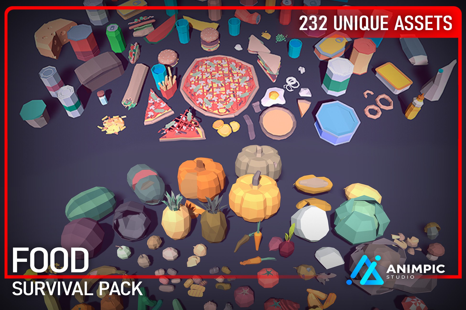 POLY - Mega Survival Food (SRP, URP, HDRP)