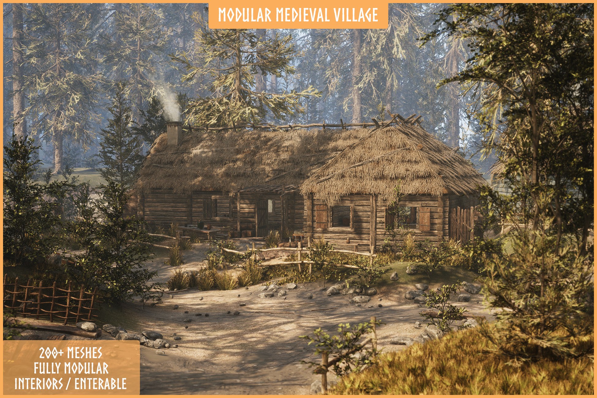 Modular Medieval Fantasy Village (Medieval Village, Medieval Town, Town)