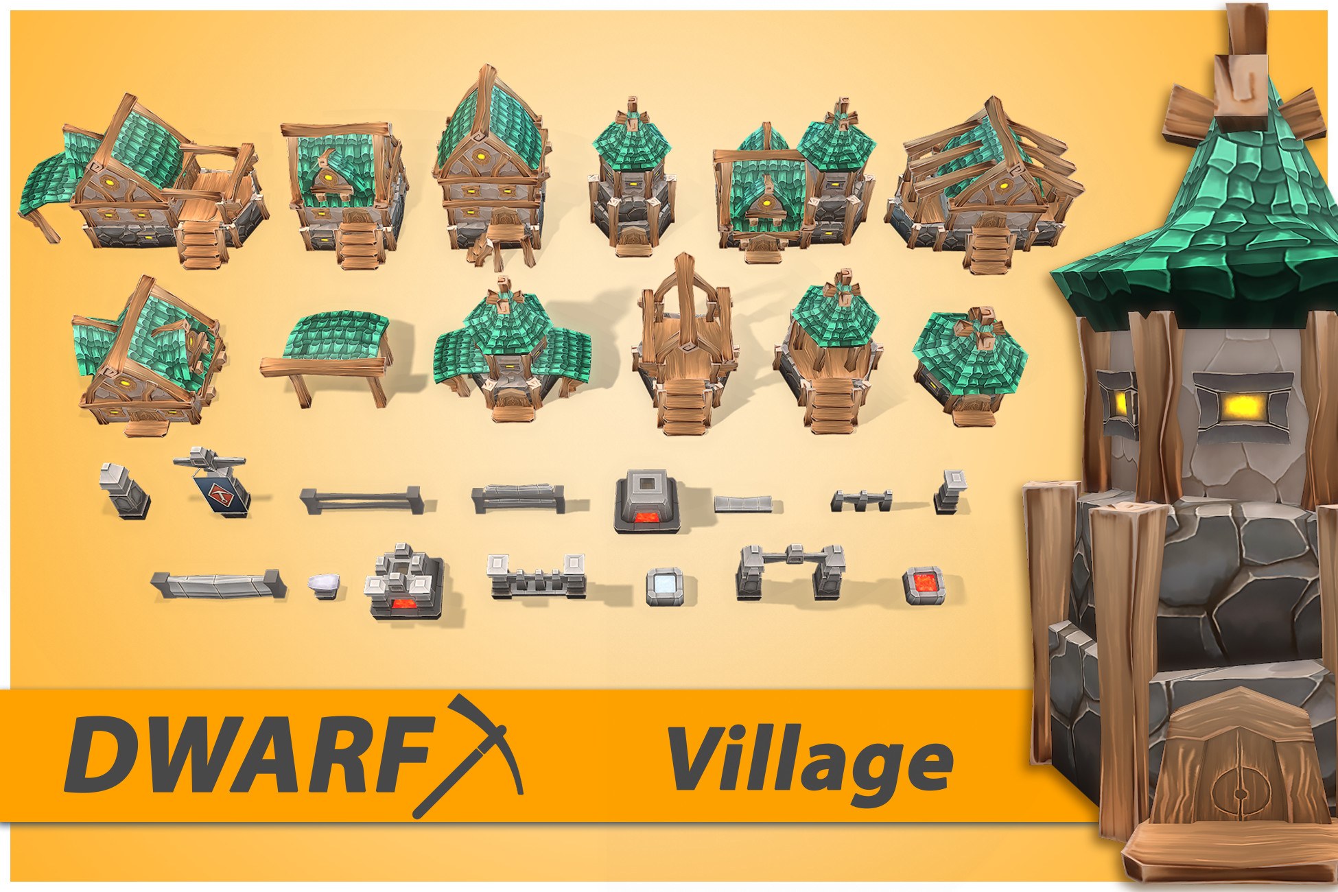 Dwarf RTS Fantasy Buildings