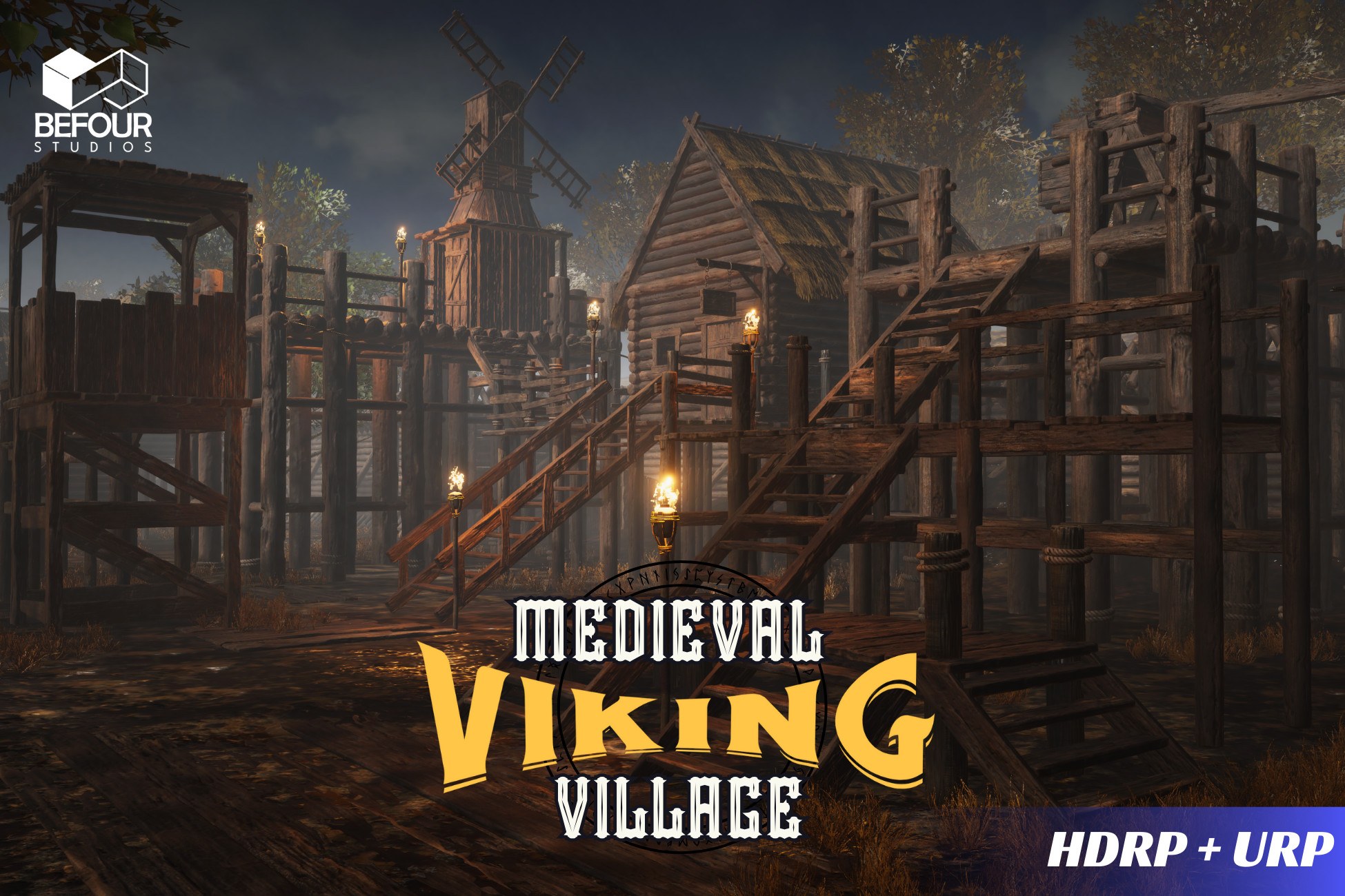 Medieval Viking Dark Village Environment