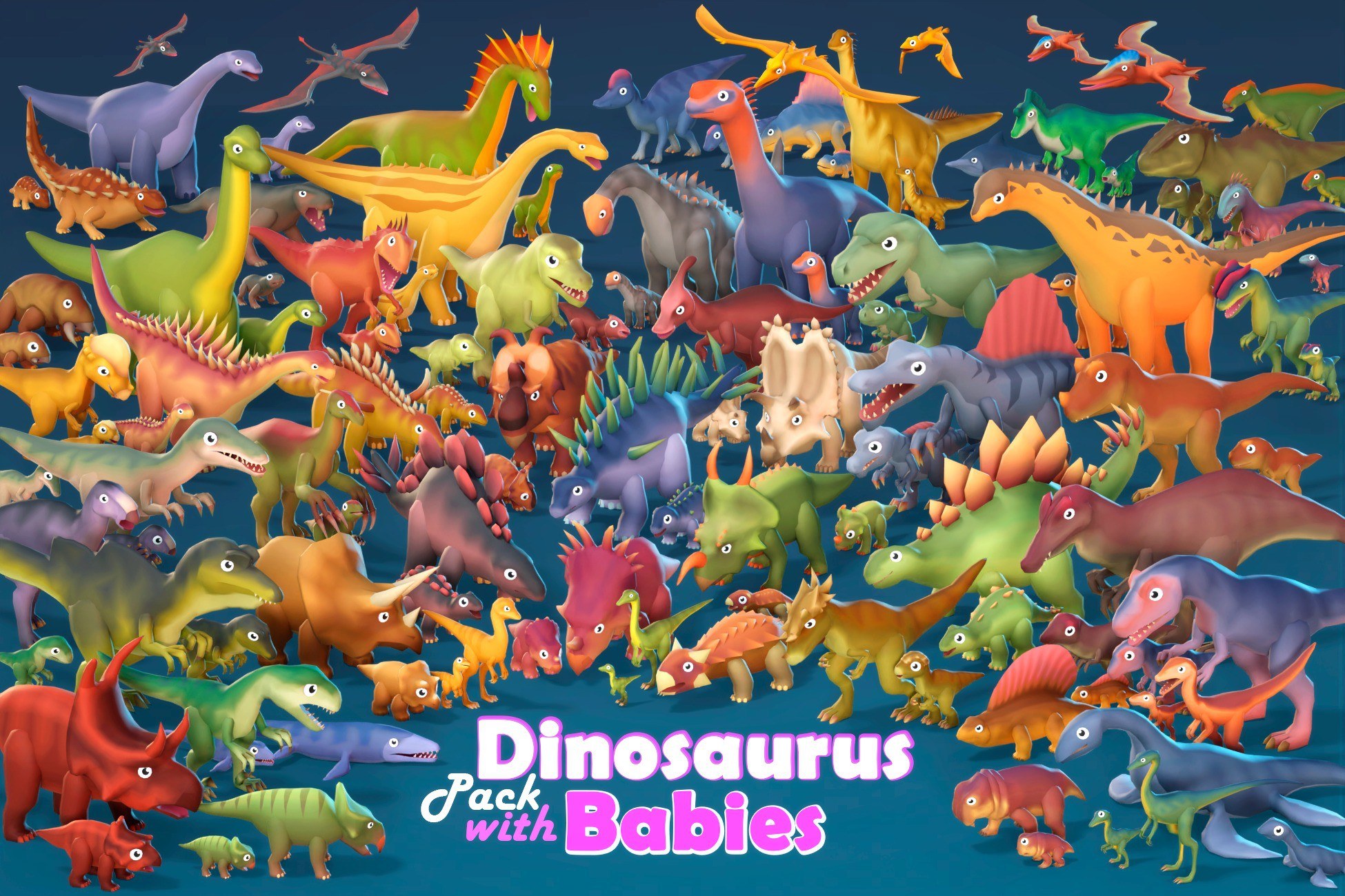 Dinosaurus Pack with Babies