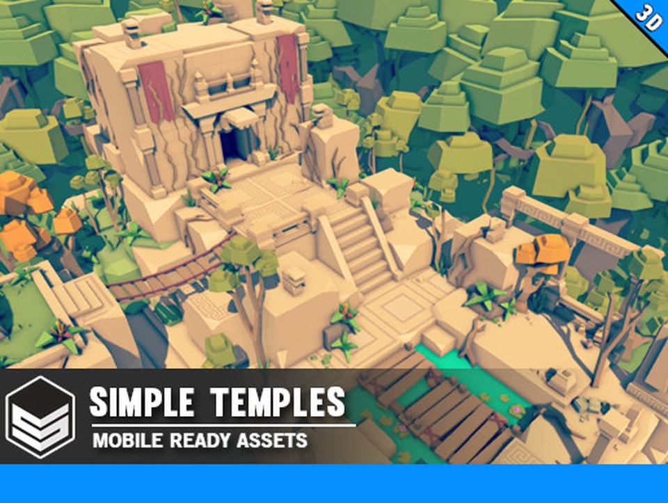 Simple Temples - Cartoon Assets