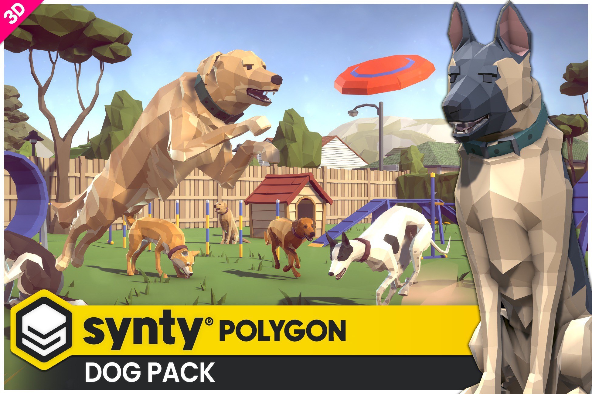 POLYGON - Dog Pack - Art By Synty