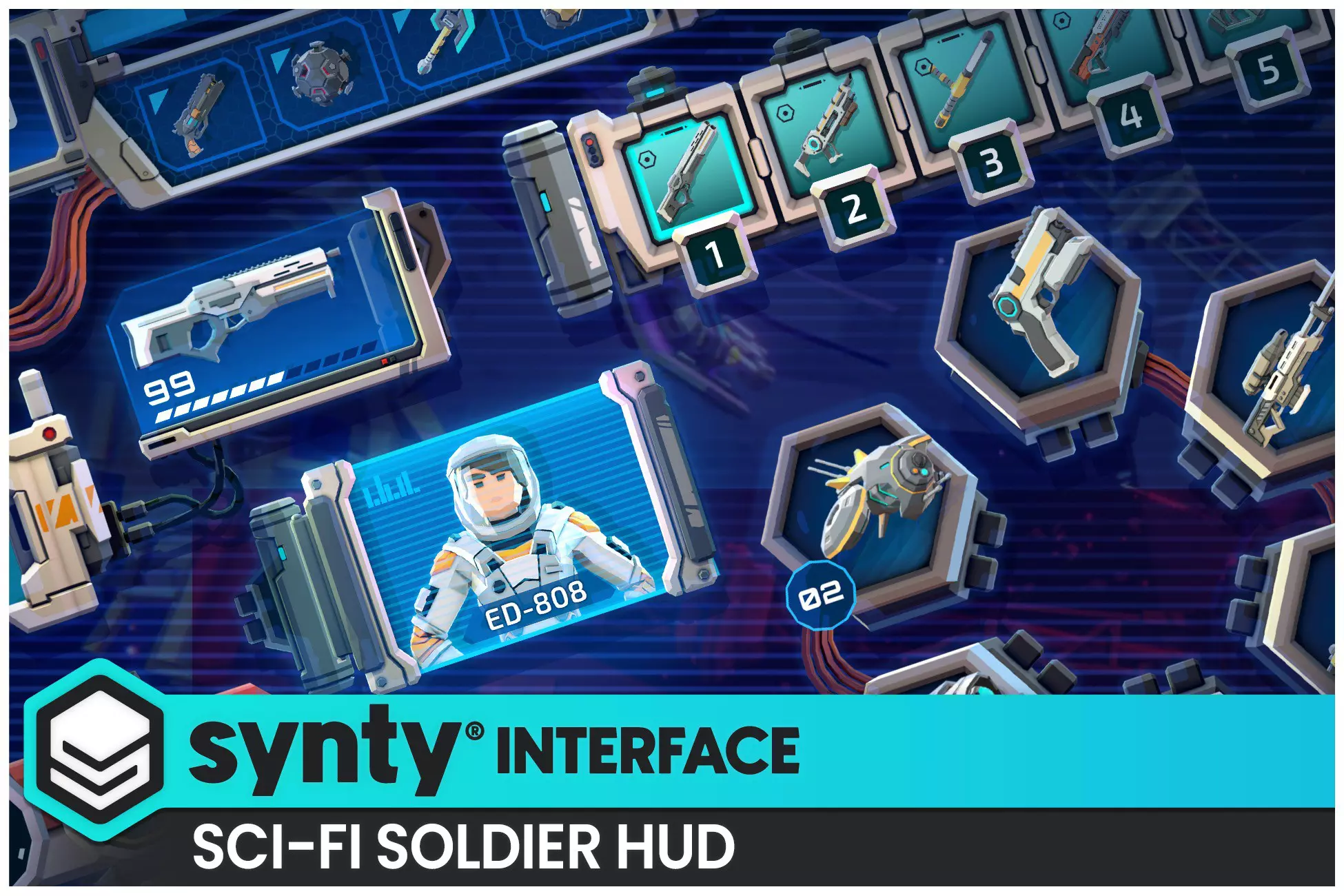 Sci-Fi Soldier HUD - Synty INTERFACE - GUI