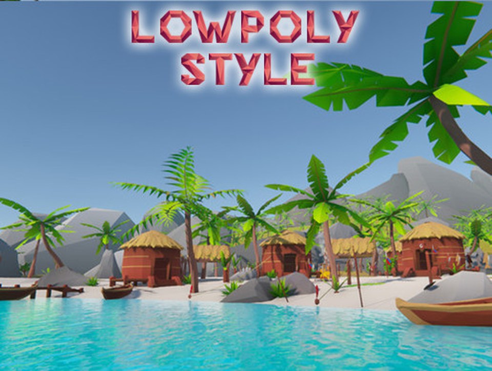 Lowpoly Style Tropical Island Environment