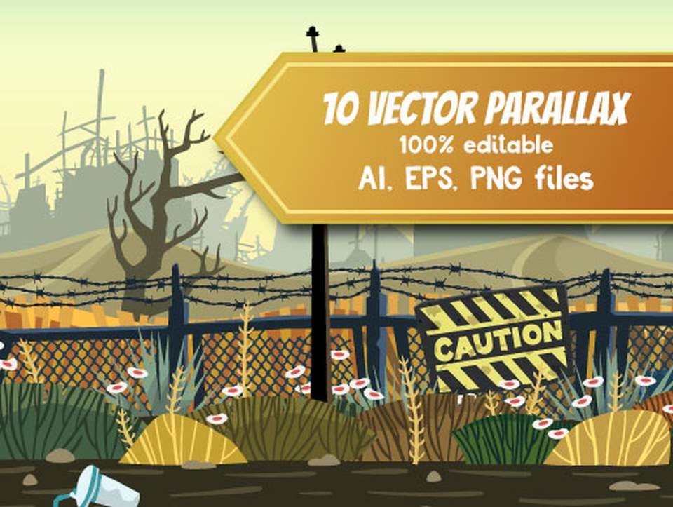 Post apocaliptic parallax backgrounds