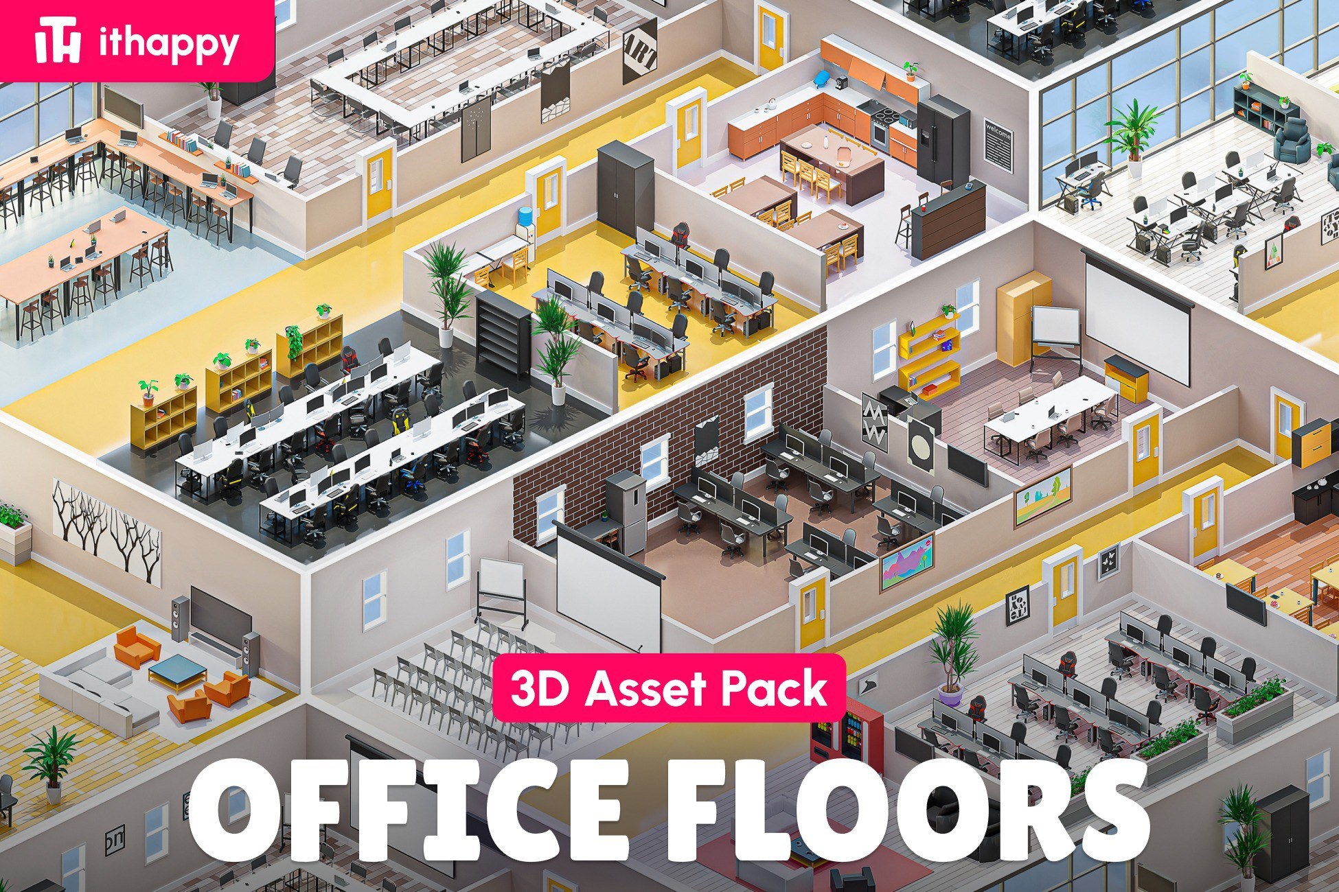 Office Floors - Low Poly 3D Models Pack